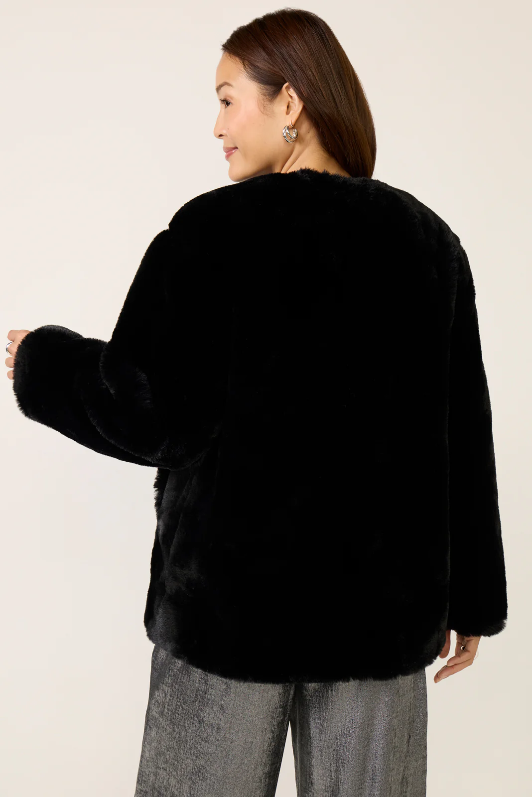 Black Cherry Fur Jacket - Image 4
