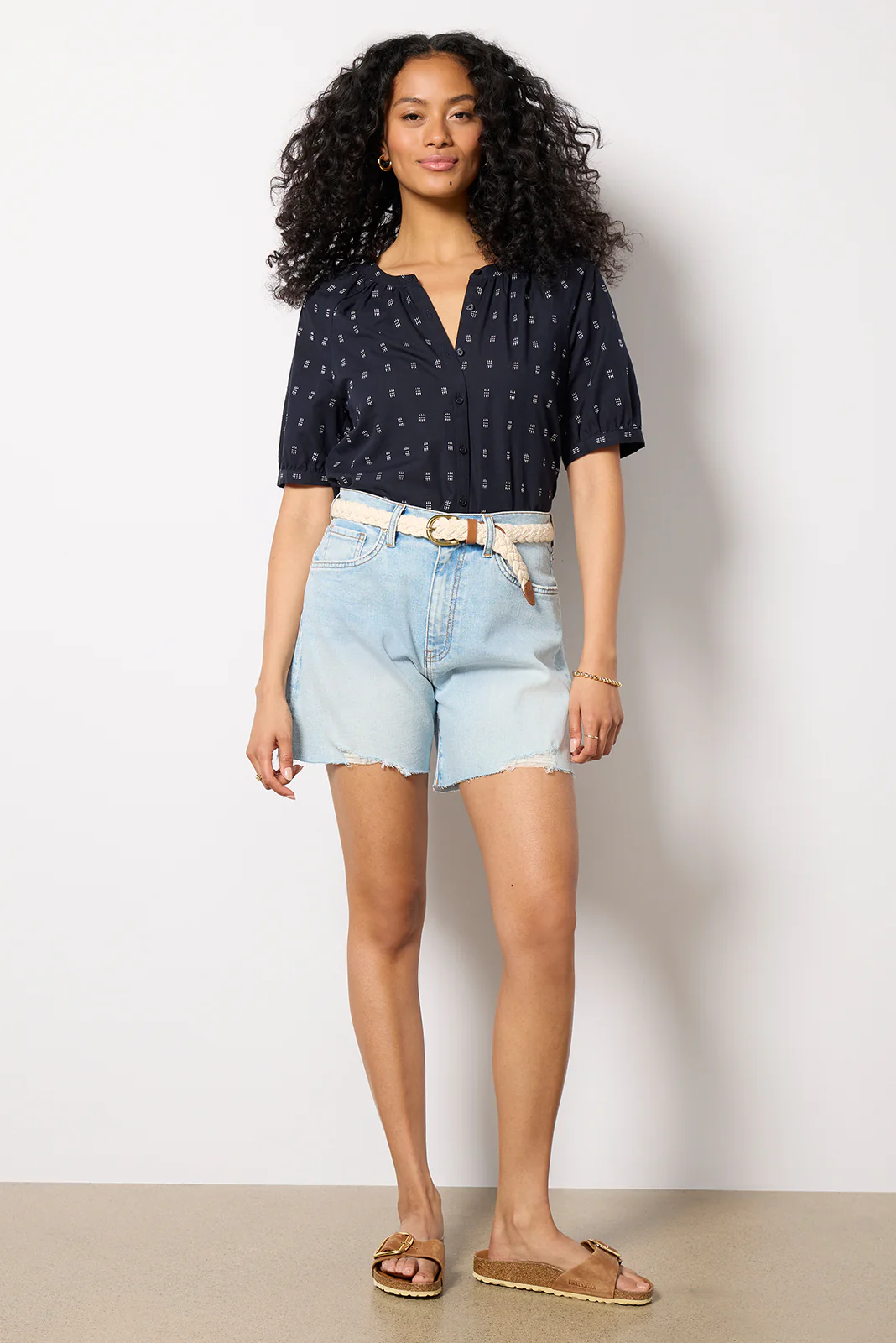 Fallon Split Neck Dobby Shirt - Image 3