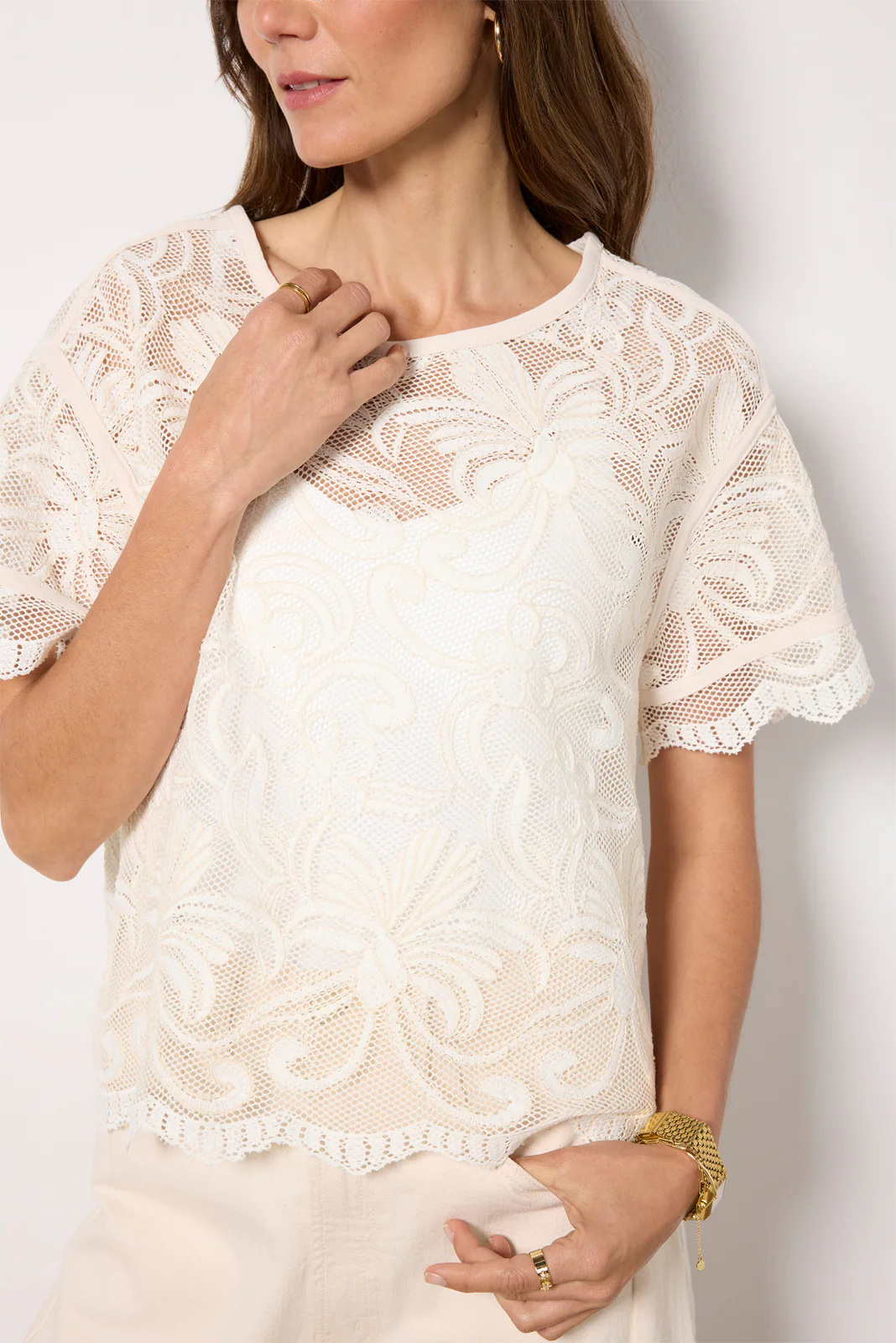 Lily Lace Dolman Sleeve Tee - Image 3